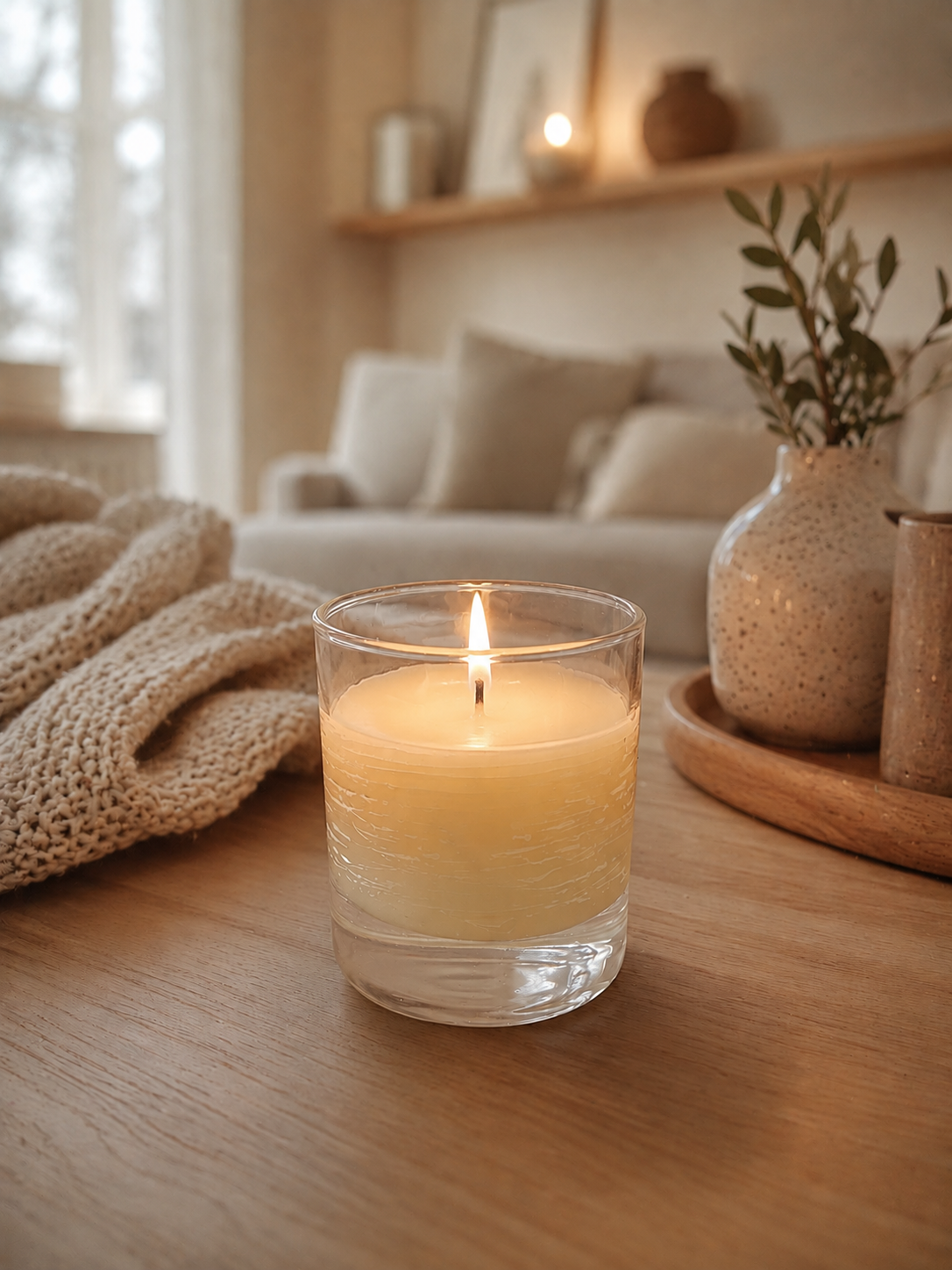 Bijenwaskaars In Glazen Pot Crème